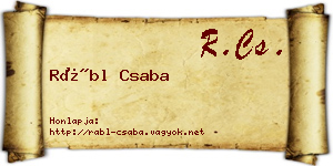 Rábl Csaba névjegykártya